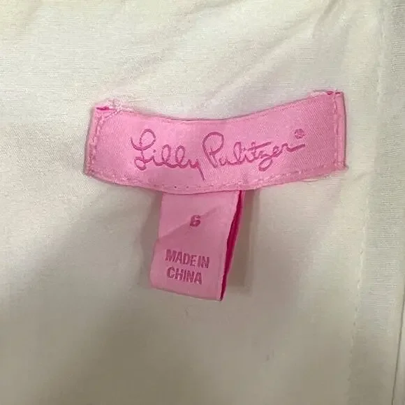 Lilly Pulitzer Strapless Dress – Blue White Stripe Peplum Size 6 - Picture 6 of 7